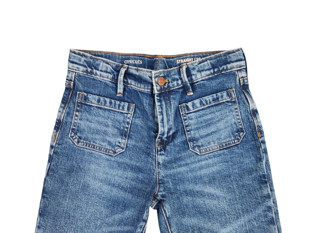 Crewcuts Girls 12 Straight Leg Jeans Adjustable Waist Medium Wash NWT - Picture 3 of 9